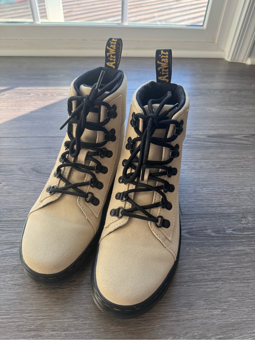 Dr. Martens Cream Lace-up Boots